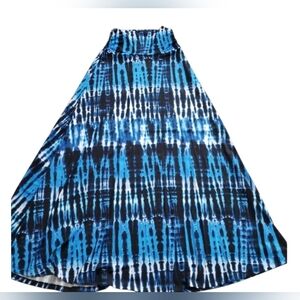 Contemporary Style Signature Studio Tie Dye Ruched Waist Pull On Maxi Skirt XL